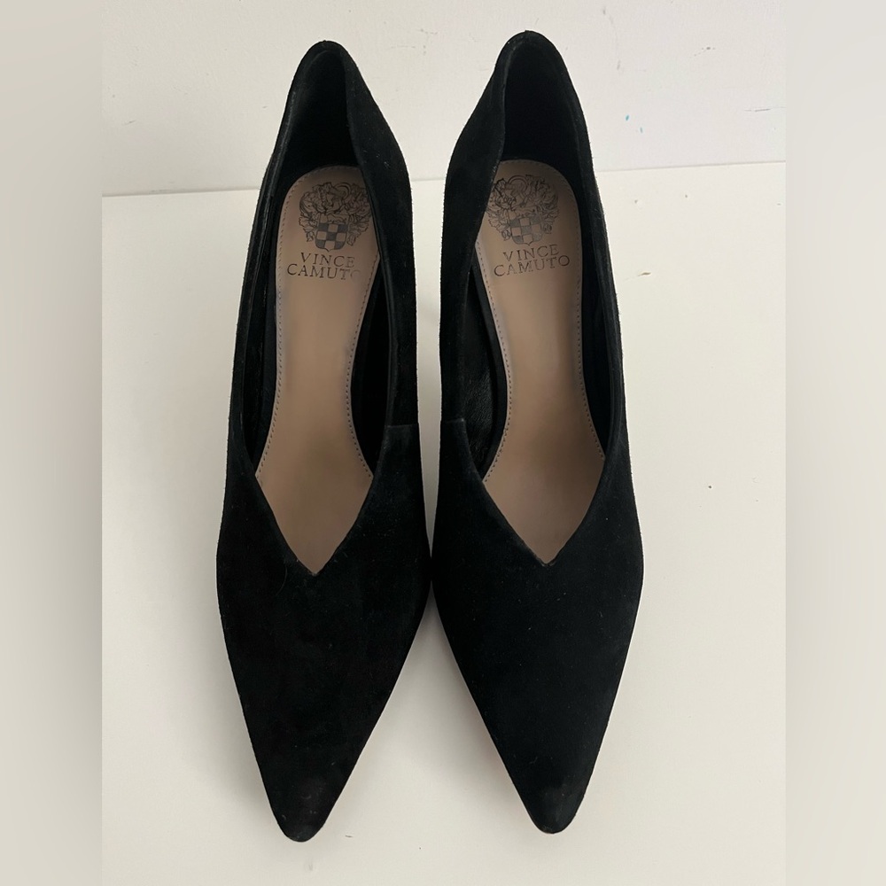 Vince Camuto Black Suede Pointed-Toe Heels | Size 10 M